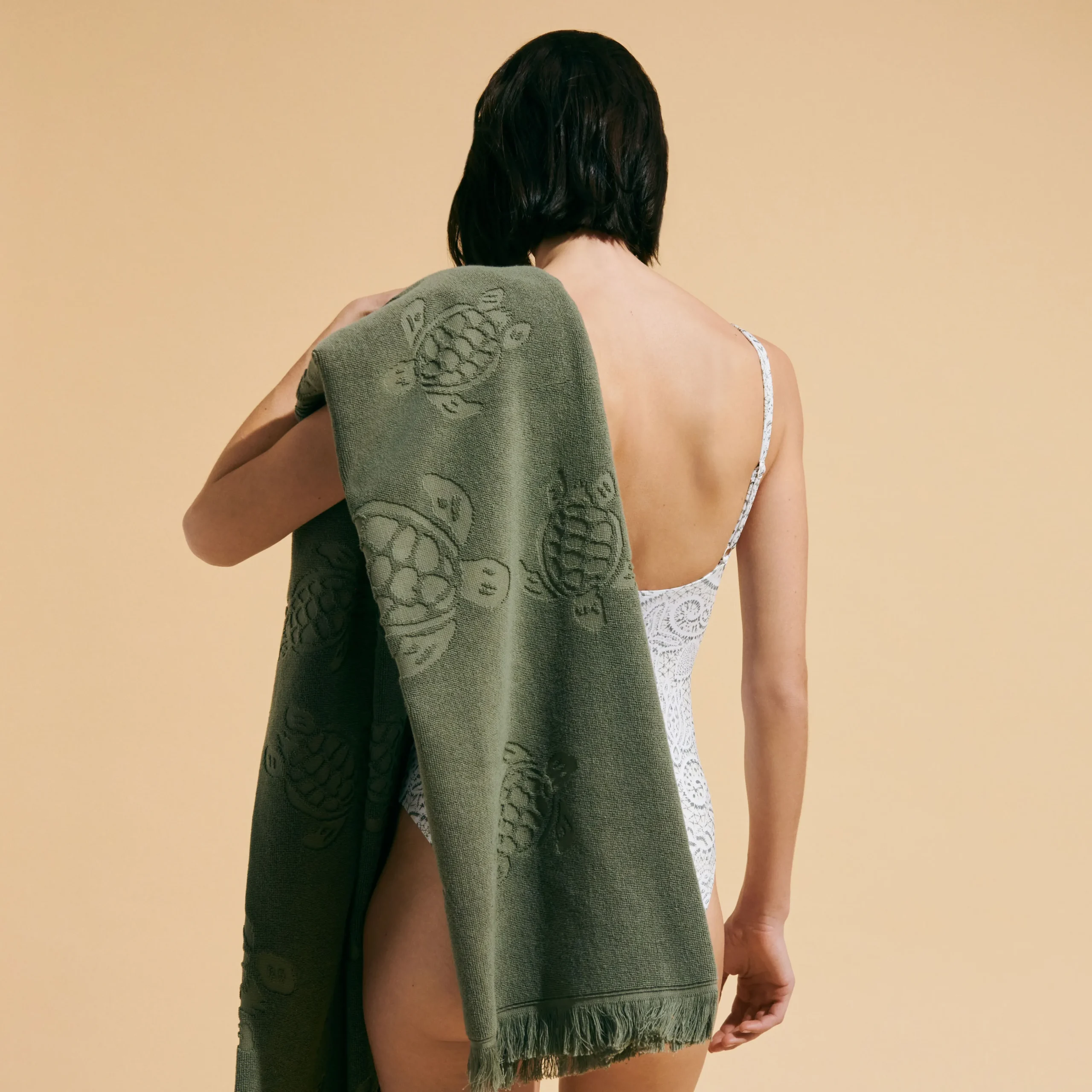 Vilebrequin Beach Fouta In Organic Cotton Turtles Jacquard*Girls Ponchos And Towels