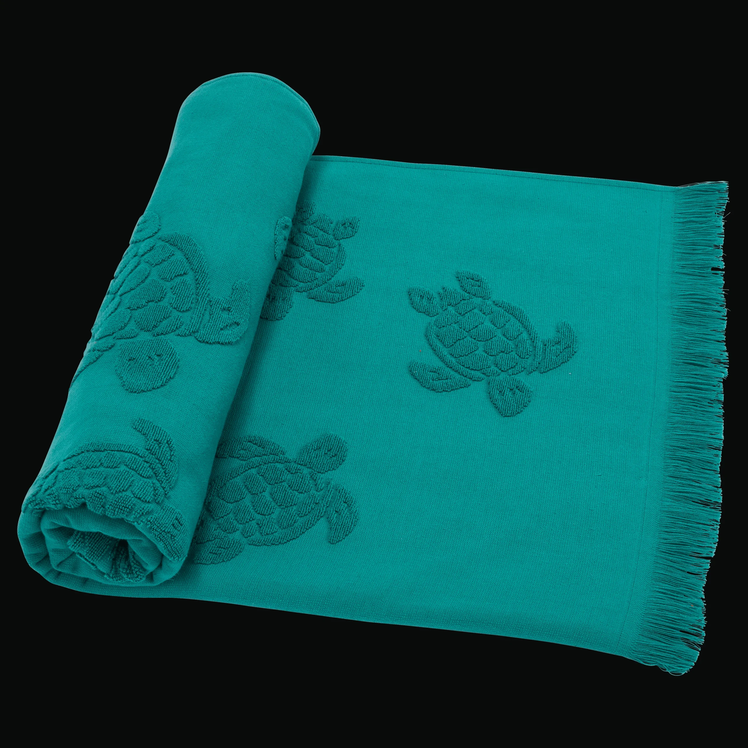 Vilebrequin Beach Fouta In Organic Cotton Turtles Jacquard*Girls Ponchos And Towels