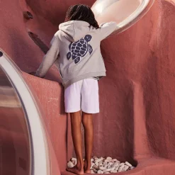 Vilebrequin Boys Front Zip Sweatshirt Turtle Print At The Back*Boys Sweatshirts
