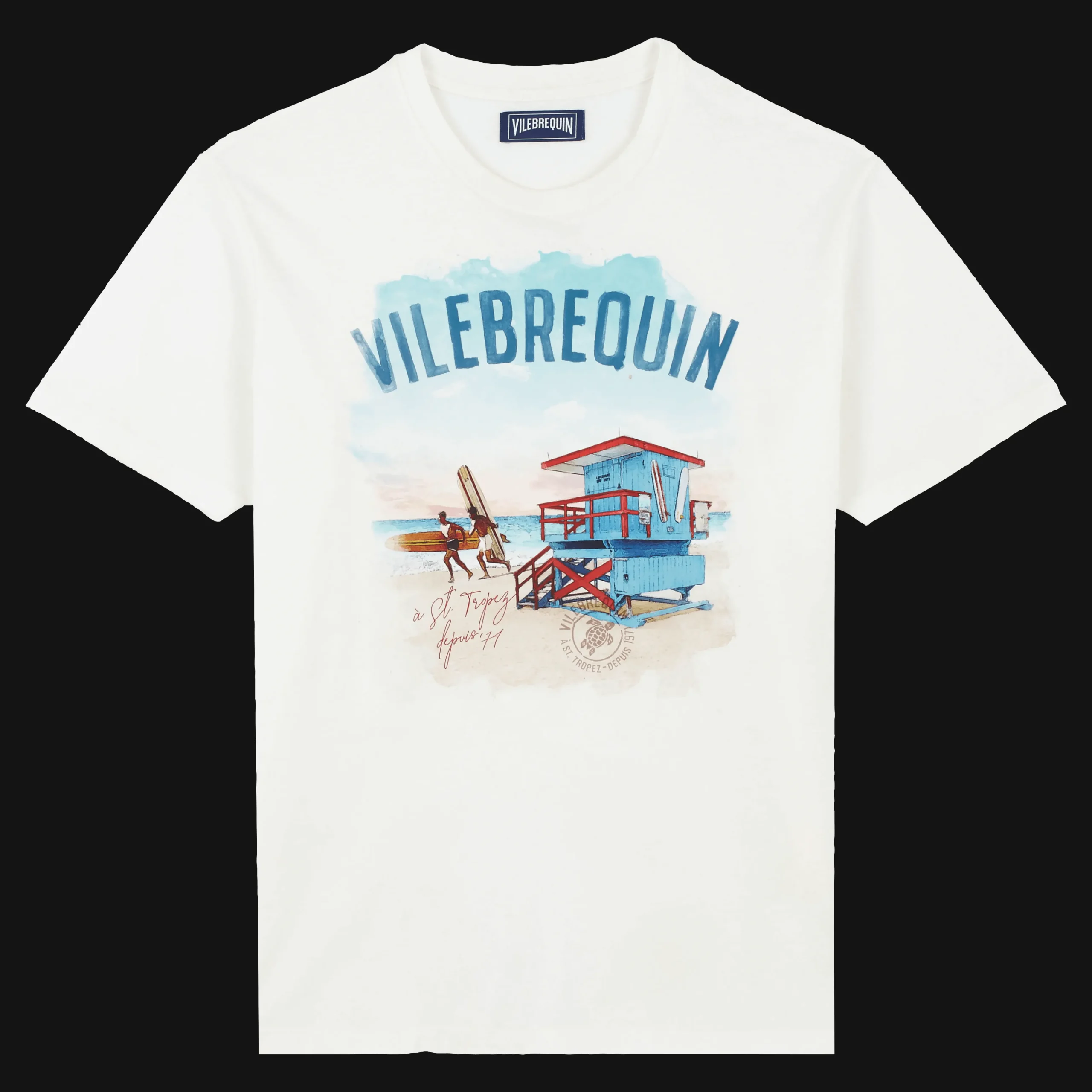 Vilebrequin Cotton Men T-Shirt Malibu Lifeguard*Men T-Shirts