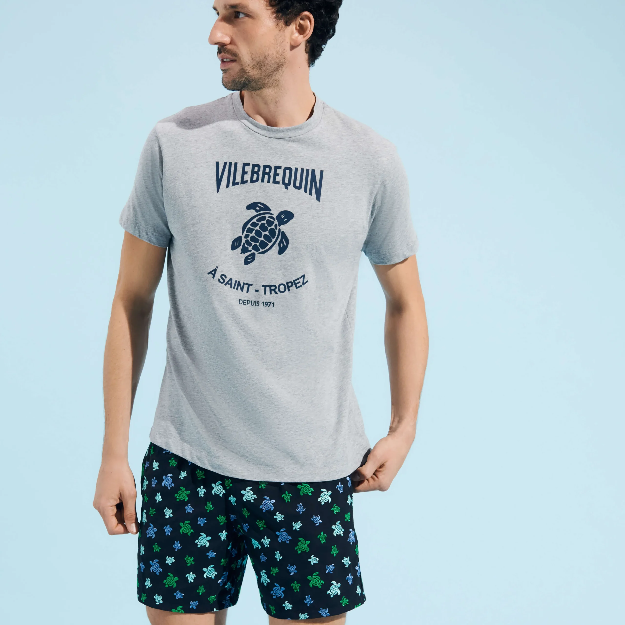 Vilebrequin Cotton Men T-Shirt Turtles Leopard*Men T-Shirts