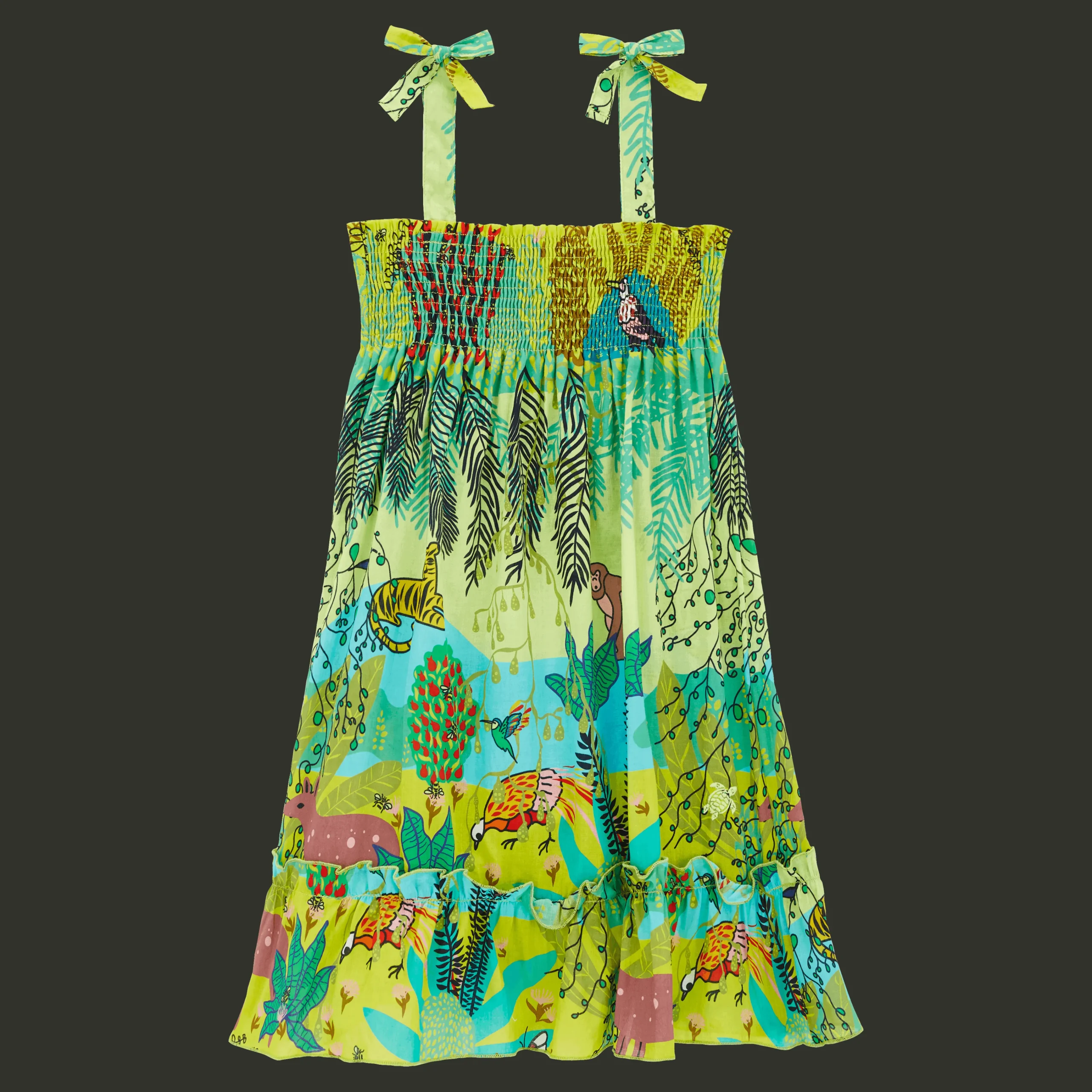 Vilebrequin Girls Cotton Dress Jungle Rousseau*Girls Dresses