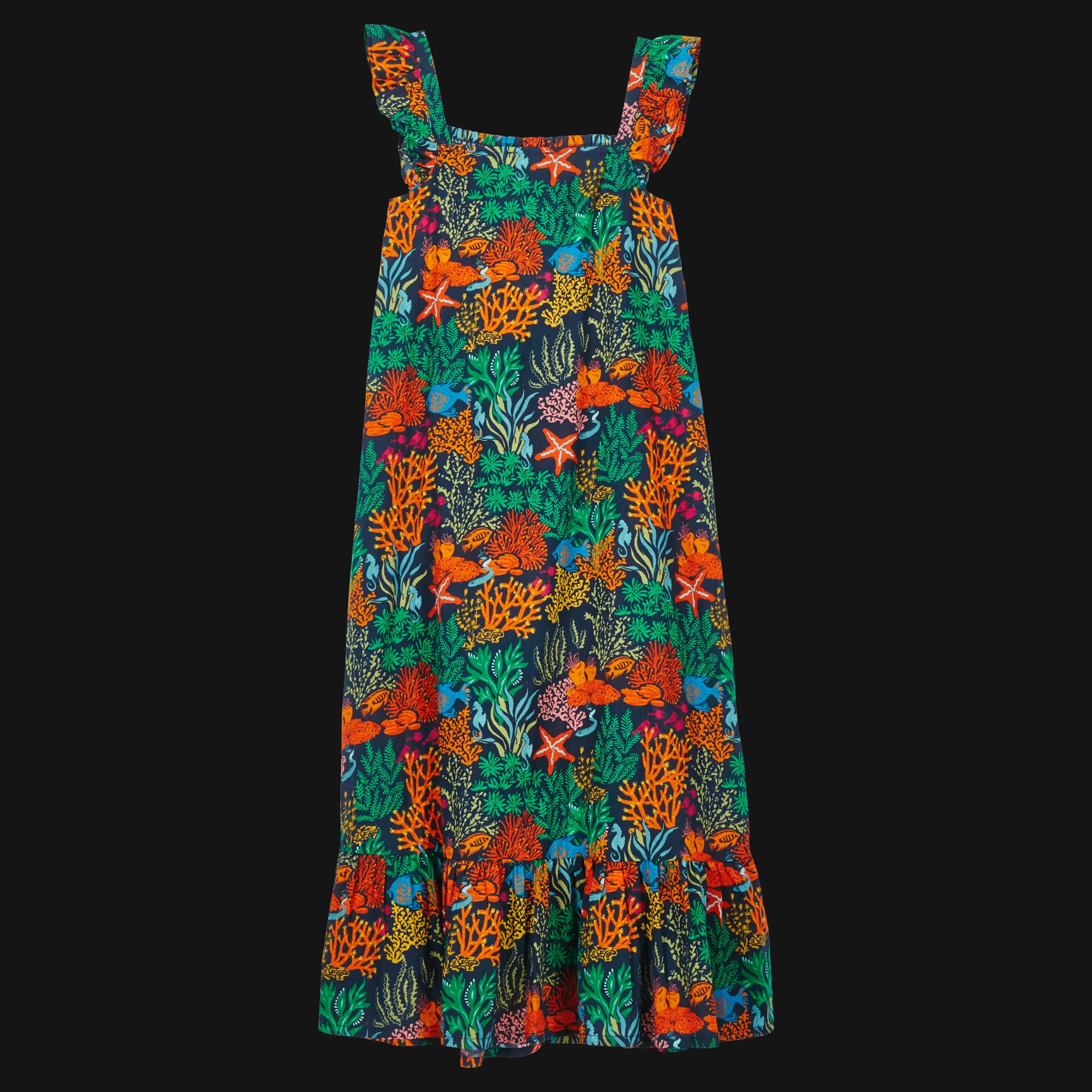 Vilebrequin Girls Long Dress Fonds Marins Multicolores*Girls Dresses