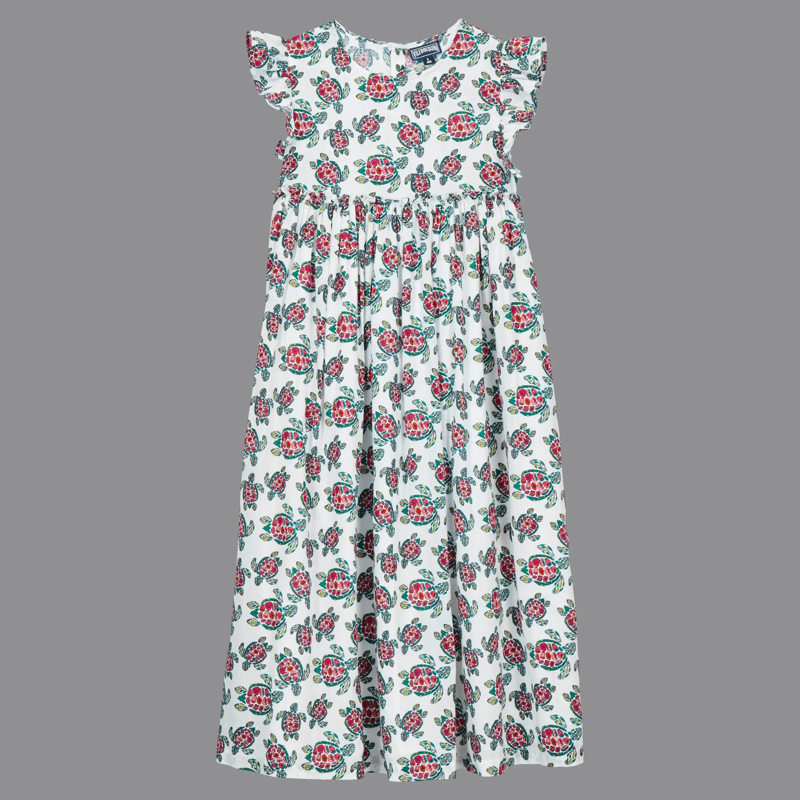 Vilebrequin Girls Long Dress Provencal Turtle*Girls Dresses