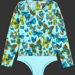 Vilebrequin Girls One-Piece Zipped Rashguard Butterflies*Girls One-Piece