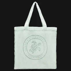 Vilebrequin Linen Turtle Unisex Tote Bag Mineral Dye*Men Beach Bag & Pouches