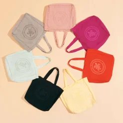 Vilebrequin Linen Turtle Unisex Tote Bag Mineral Dye*Men Beach Bag & Pouches
