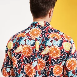 Vilebrequin Men Bowling Linen Shirt Presse Citron*Men Shirts