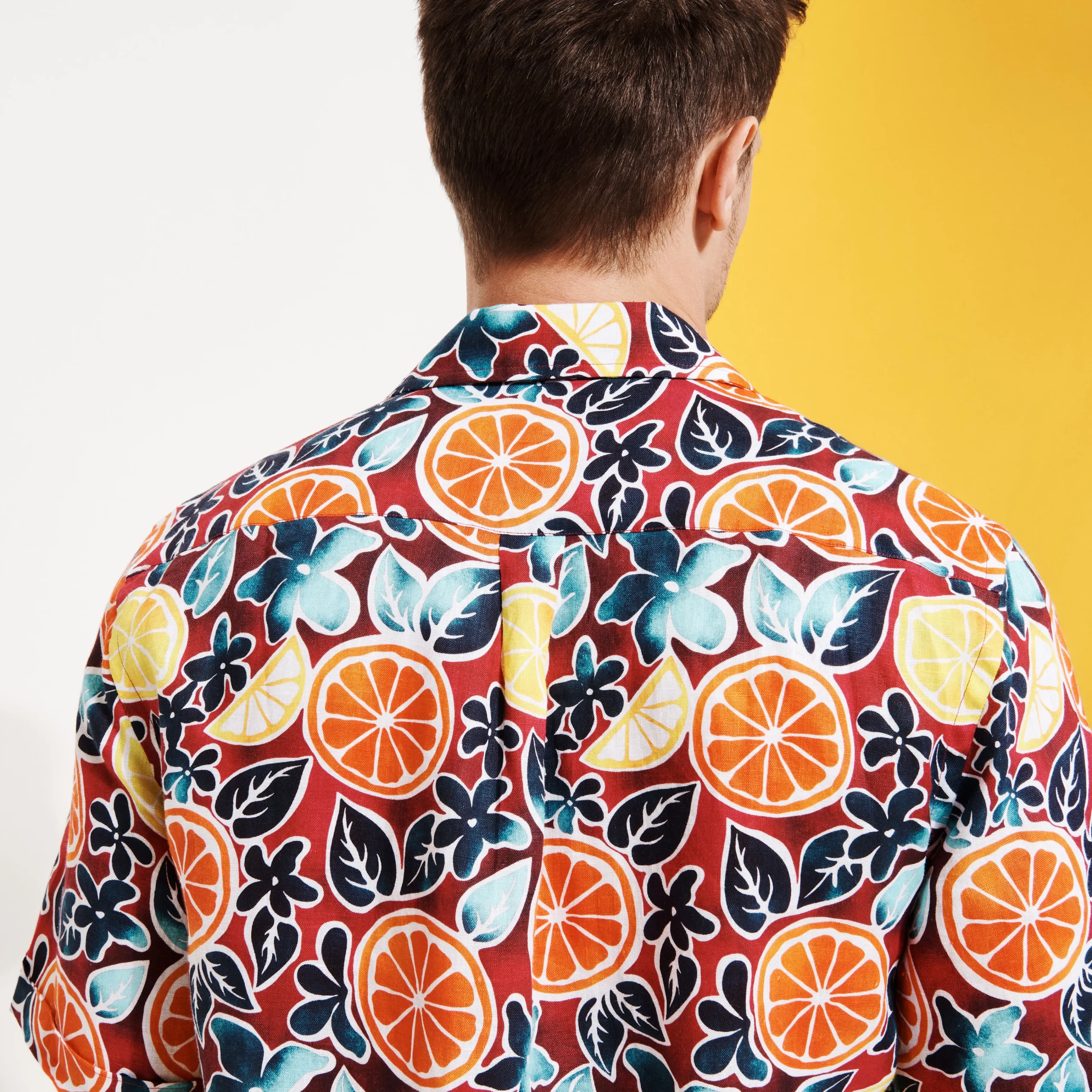 Vilebrequin Men Bowling Linen Shirt Presse Citron*Men Shirts