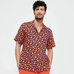 Vilebrequin Men Bowling Linen Shirt Stars Gift*Men Shirts