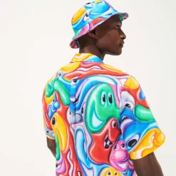 Vilebrequin Men Bowling Shirt Linen Faces In Places - X Kenny Scharf*Men Shirts