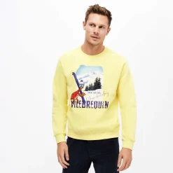 Vilebrequin Men Cotton Sweatshirt Turtle Skier Snow And Sun*Men Sweatshirts