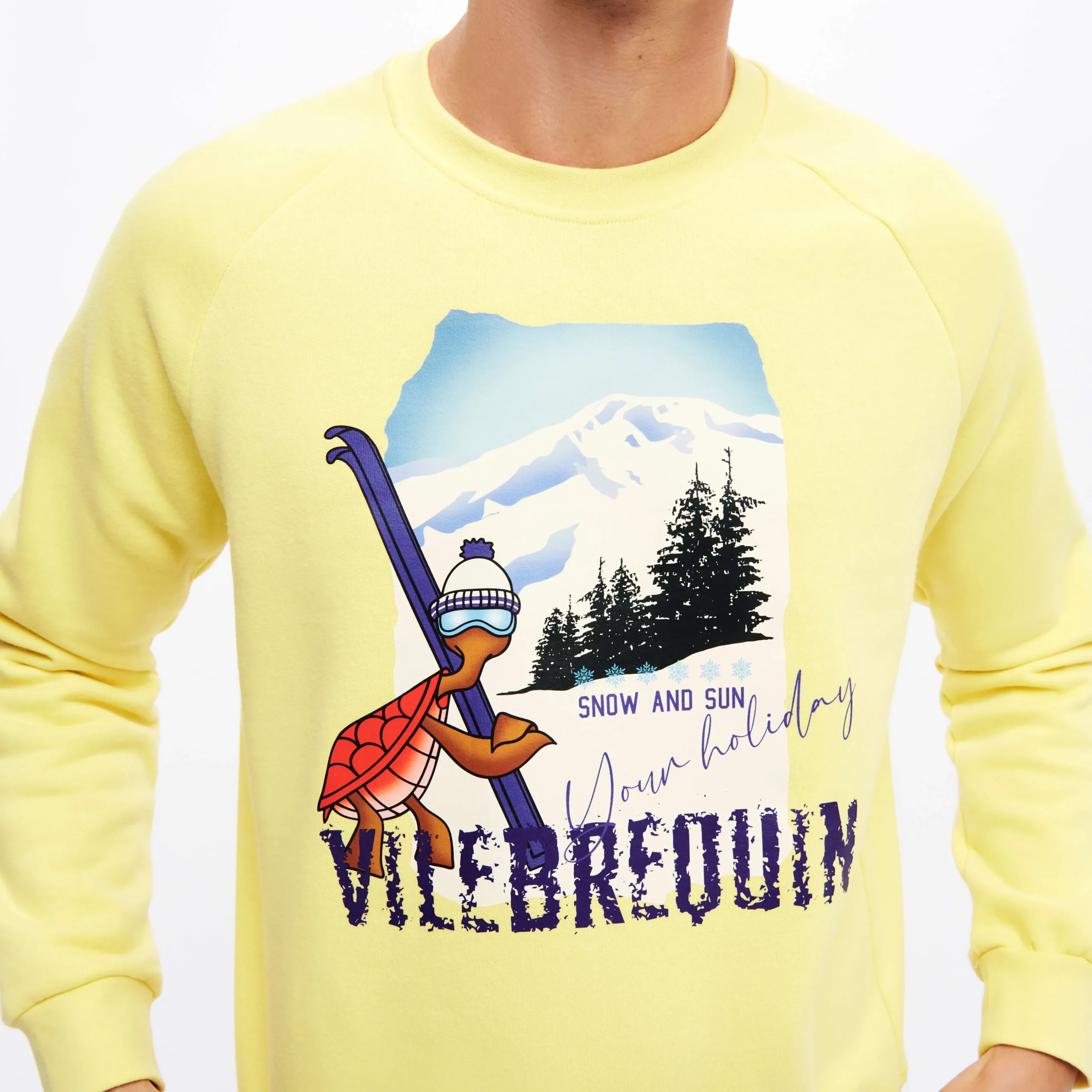 Vilebrequin Men Cotton Sweatshirt Turtle Skier Snow And Sun*Men Sweatshirts