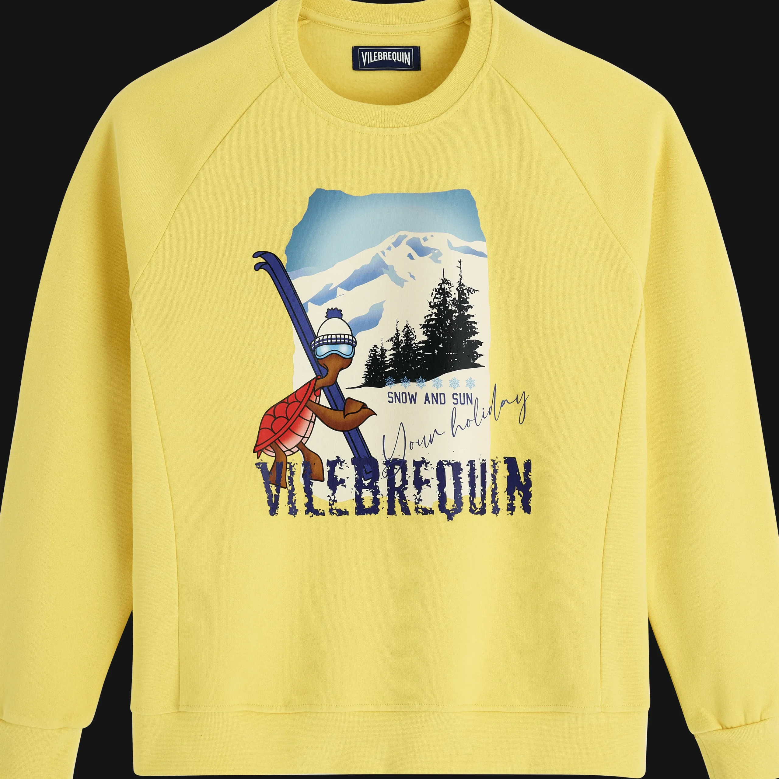 Vilebrequin Men Cotton Sweatshirt Turtle Skier Snow And Sun*Men Sweatshirts