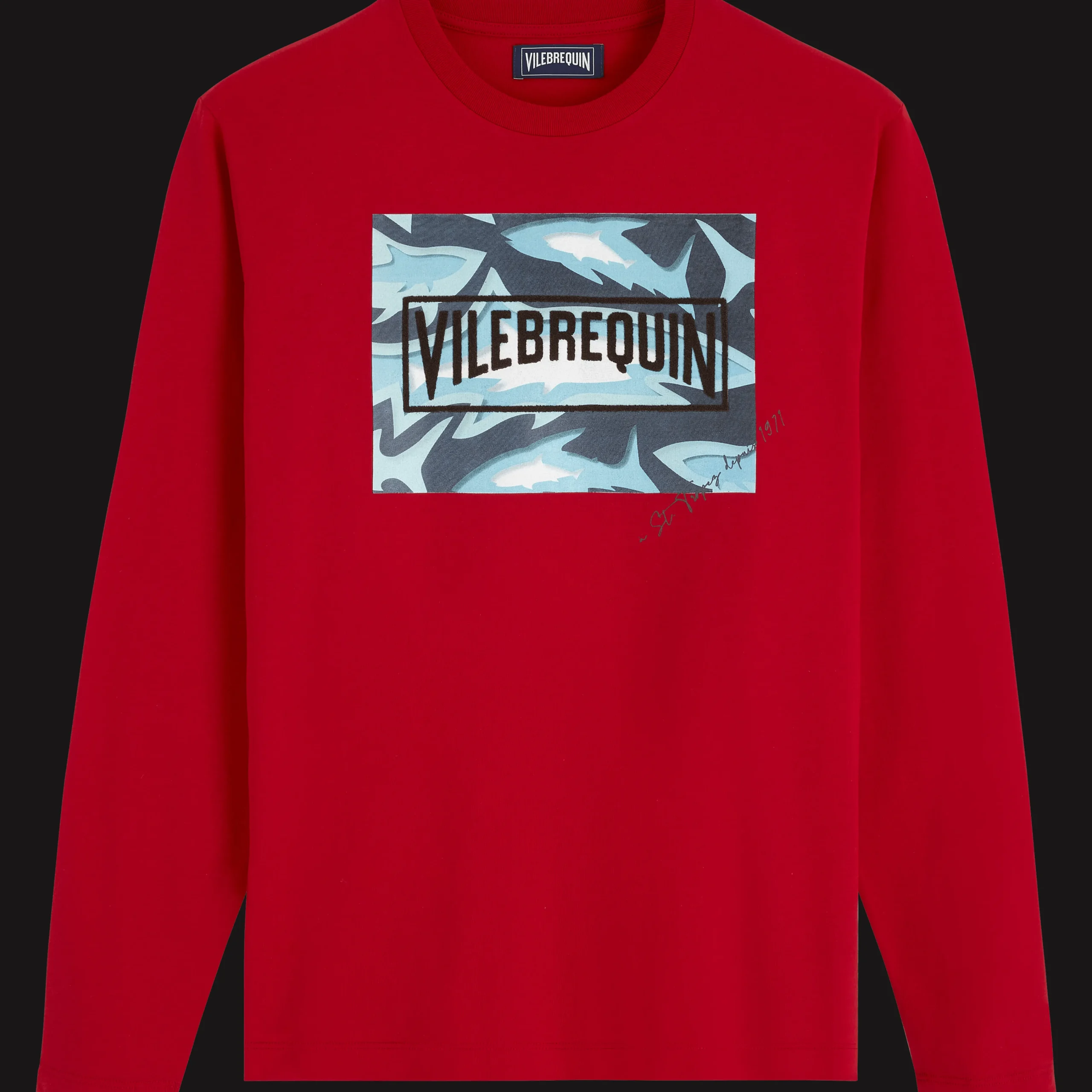 Vilebrequin Men Cotton T-Shirt Requins 3D*Men T-Shirts