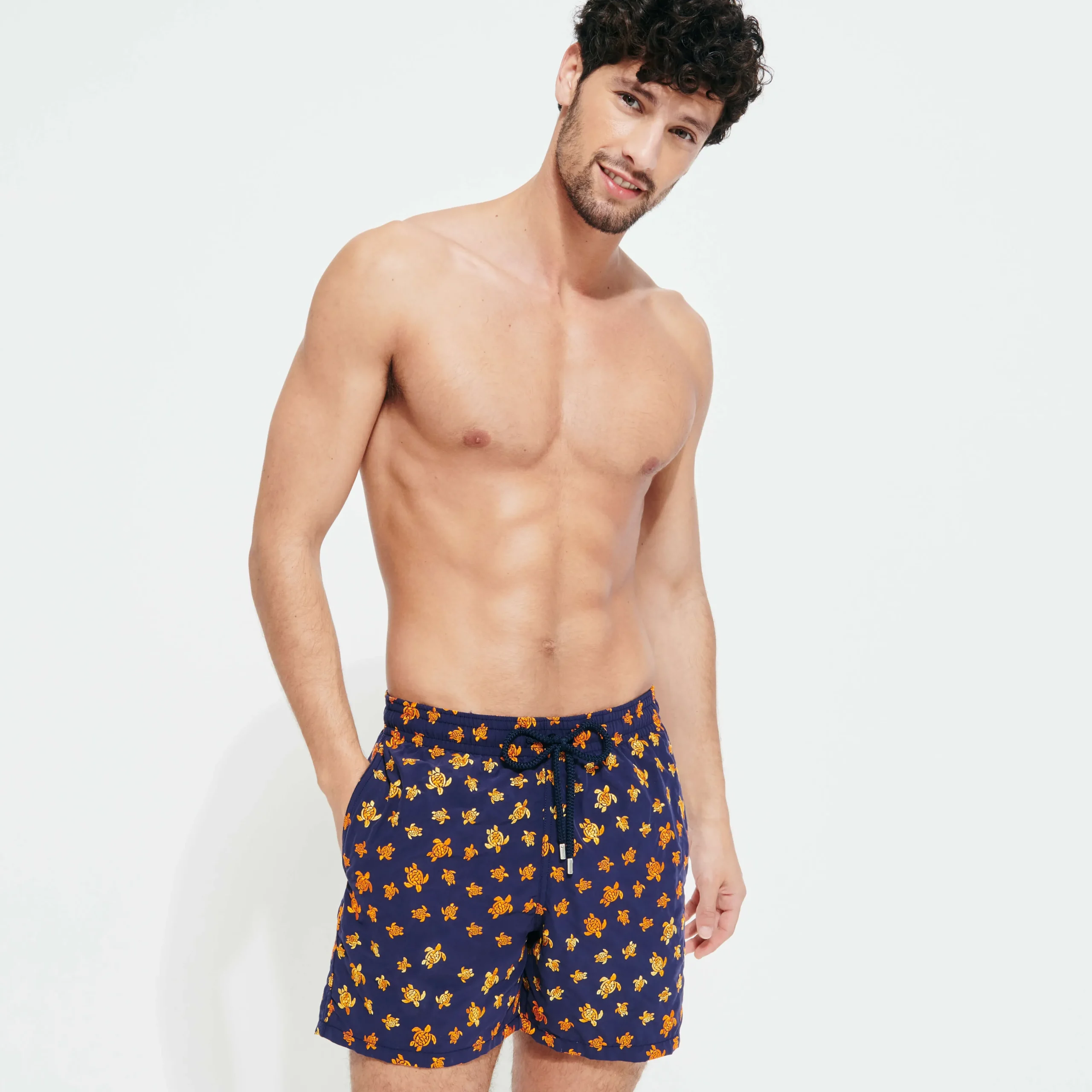 Vilebrequin Men Embroidered Swim Trunks Micro Ronde Des Tortues - Limited Edition*Men The Embroidered