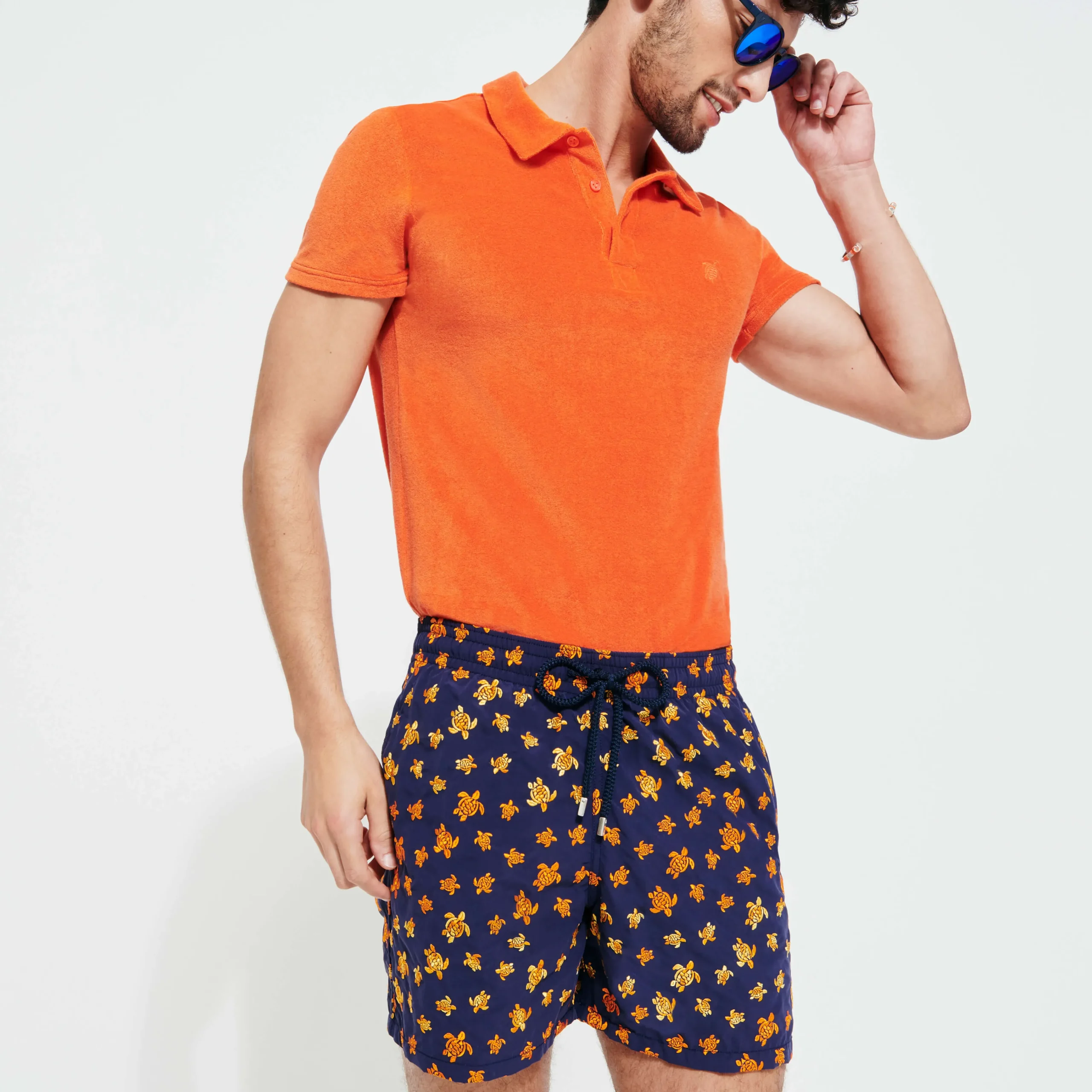 Vilebrequin Men Embroidered Swim Trunks Micro Ronde Des Tortues - Limited Edition*Men The Embroidered