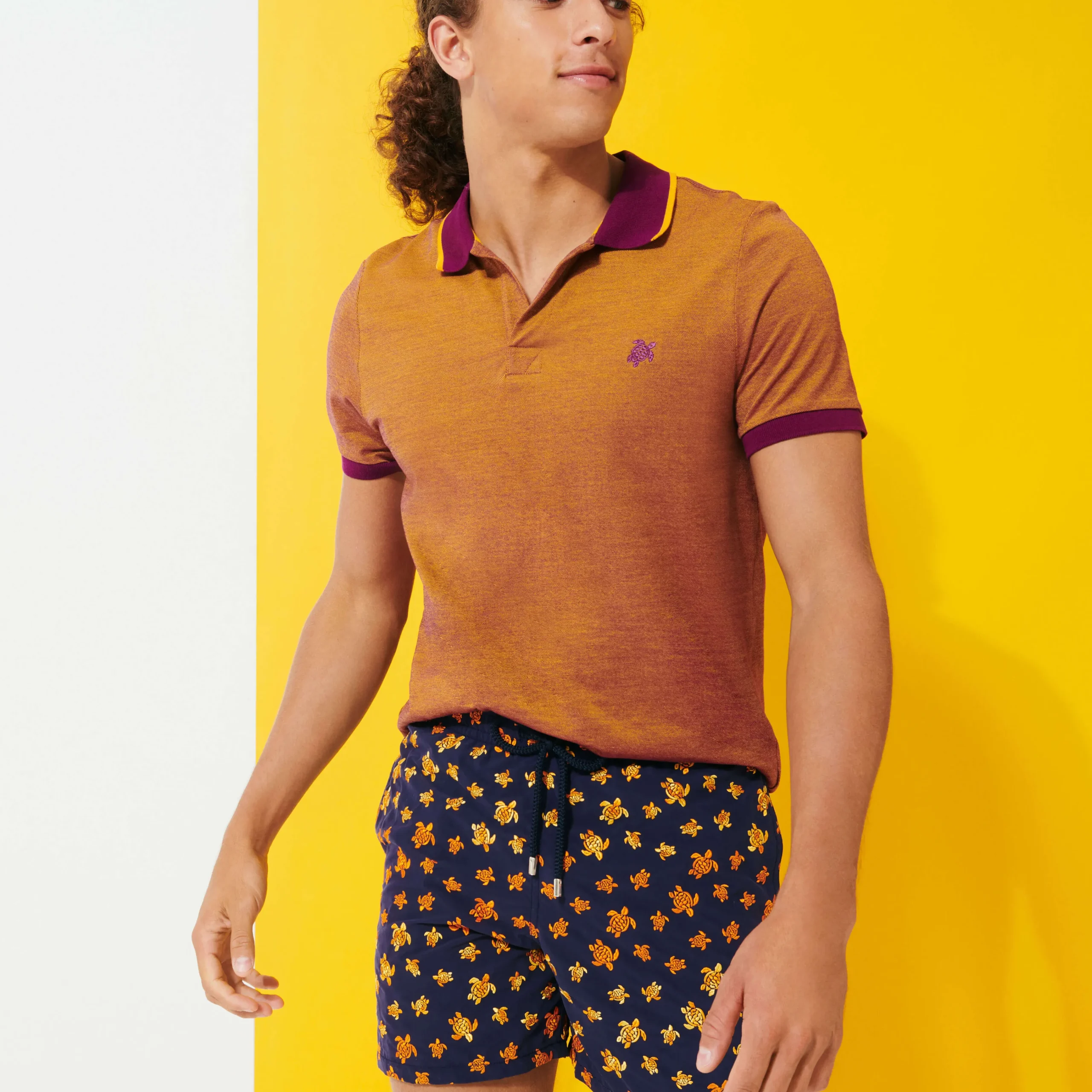 Vilebrequin Men Embroidered Swim Trunks Micro Ronde Des Tortues - Limited Edition*Men The Embroidered