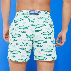Vilebrequin Men Embroidered Swim Trunks Requins 3D - Limited Edition*Men The Embroidered