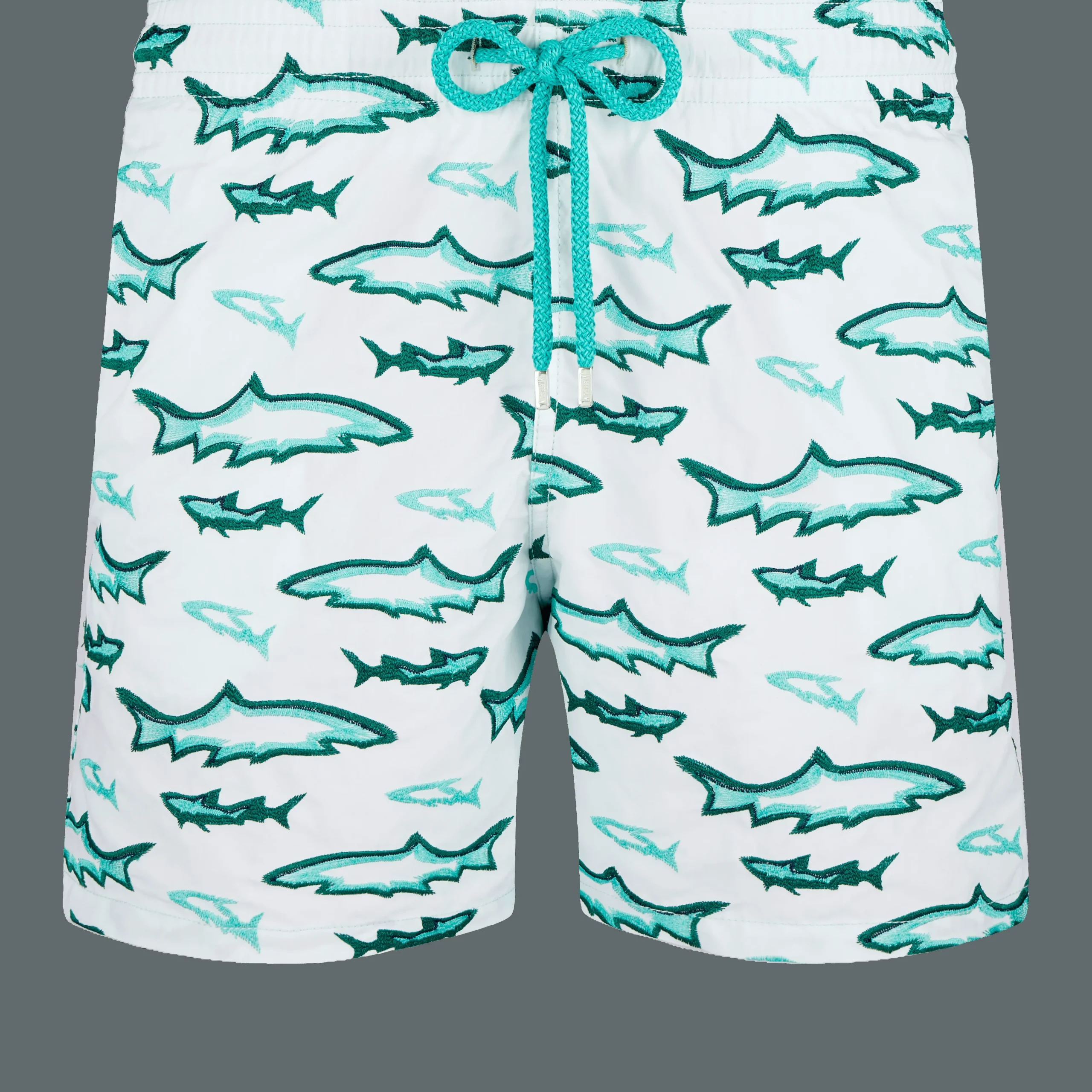 Vilebrequin Men Embroidered Swim Trunks Requins 3D - Limited Edition*Men The Embroidered