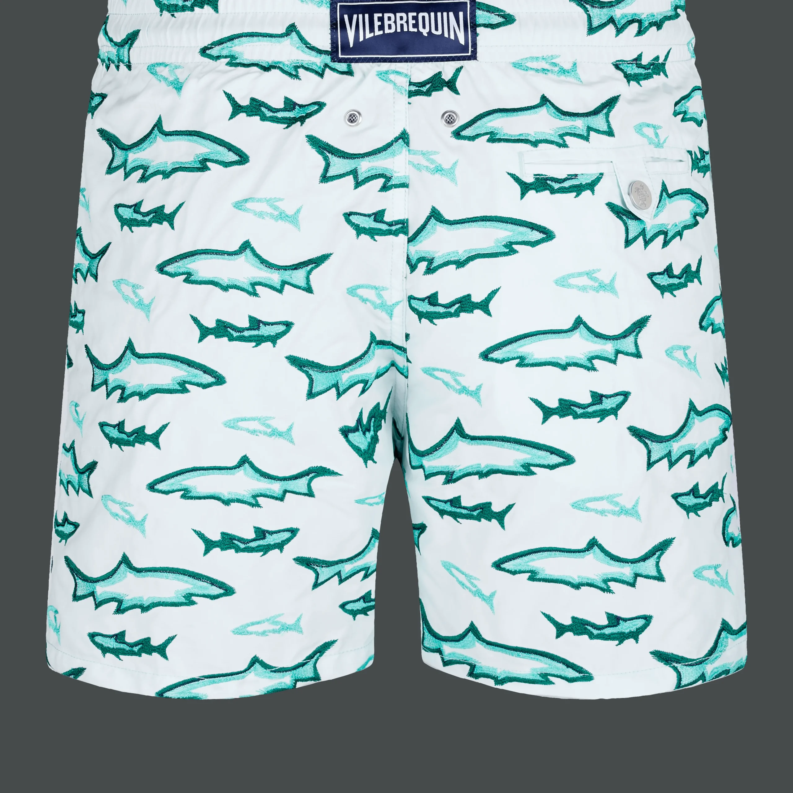 Vilebrequin Men Embroidered Swim Trunks Requins 3D - Limited Edition*Men The Embroidered