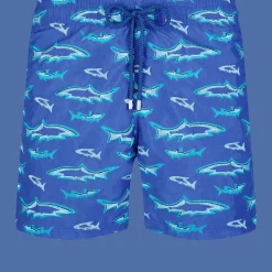 Vilebrequin Men Embroidered Swim Trunks Requins 3D - Limited Edition*Men The Embroidered