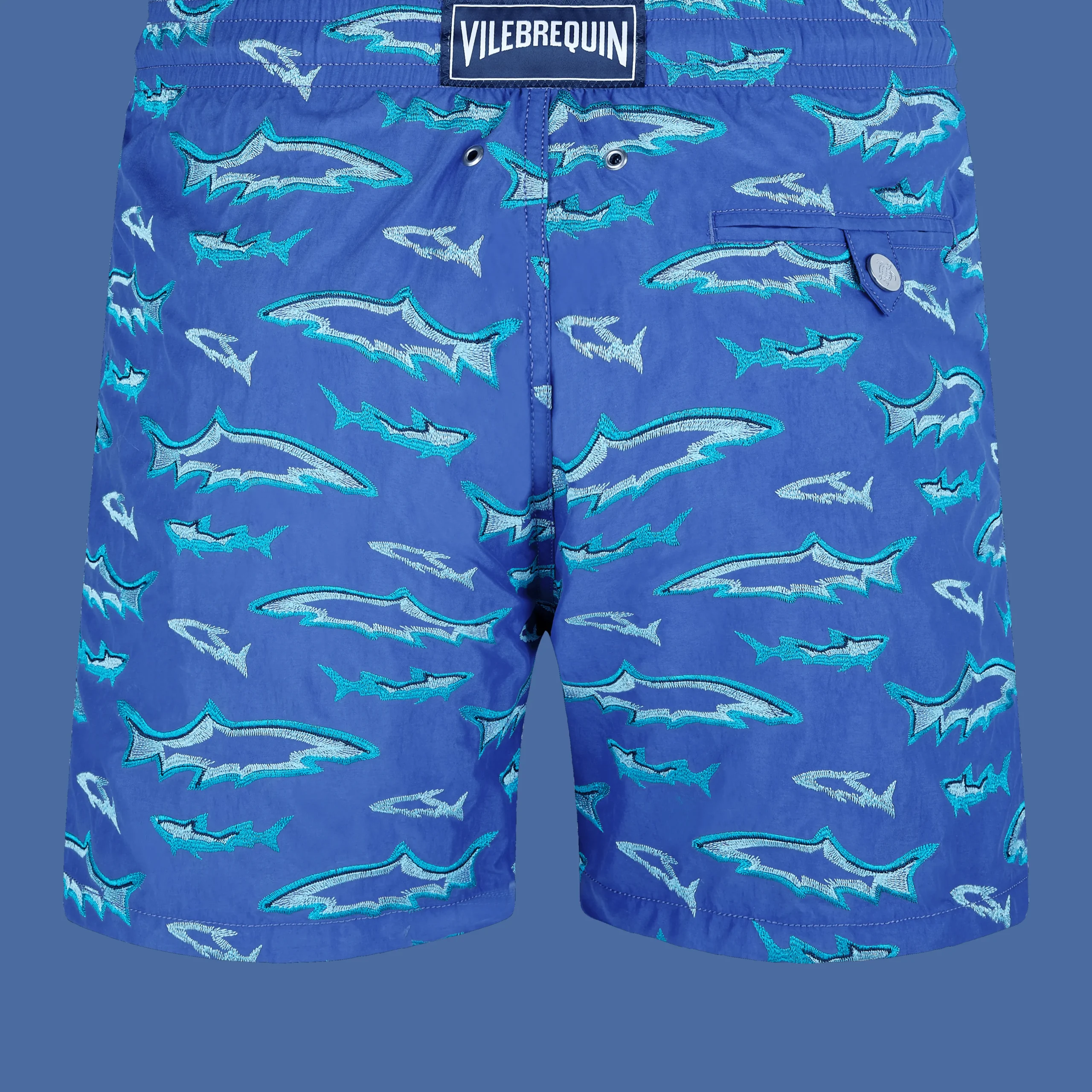 Vilebrequin Men Embroidered Swim Trunks Requins 3D - Limited Edition*Men The Embroidered