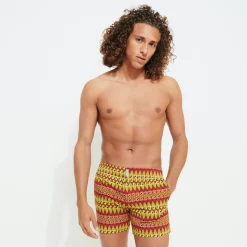 Vilebrequin Men Flat Belt Stretch Swim Trunks Fish On Line*Men The Flat Belt