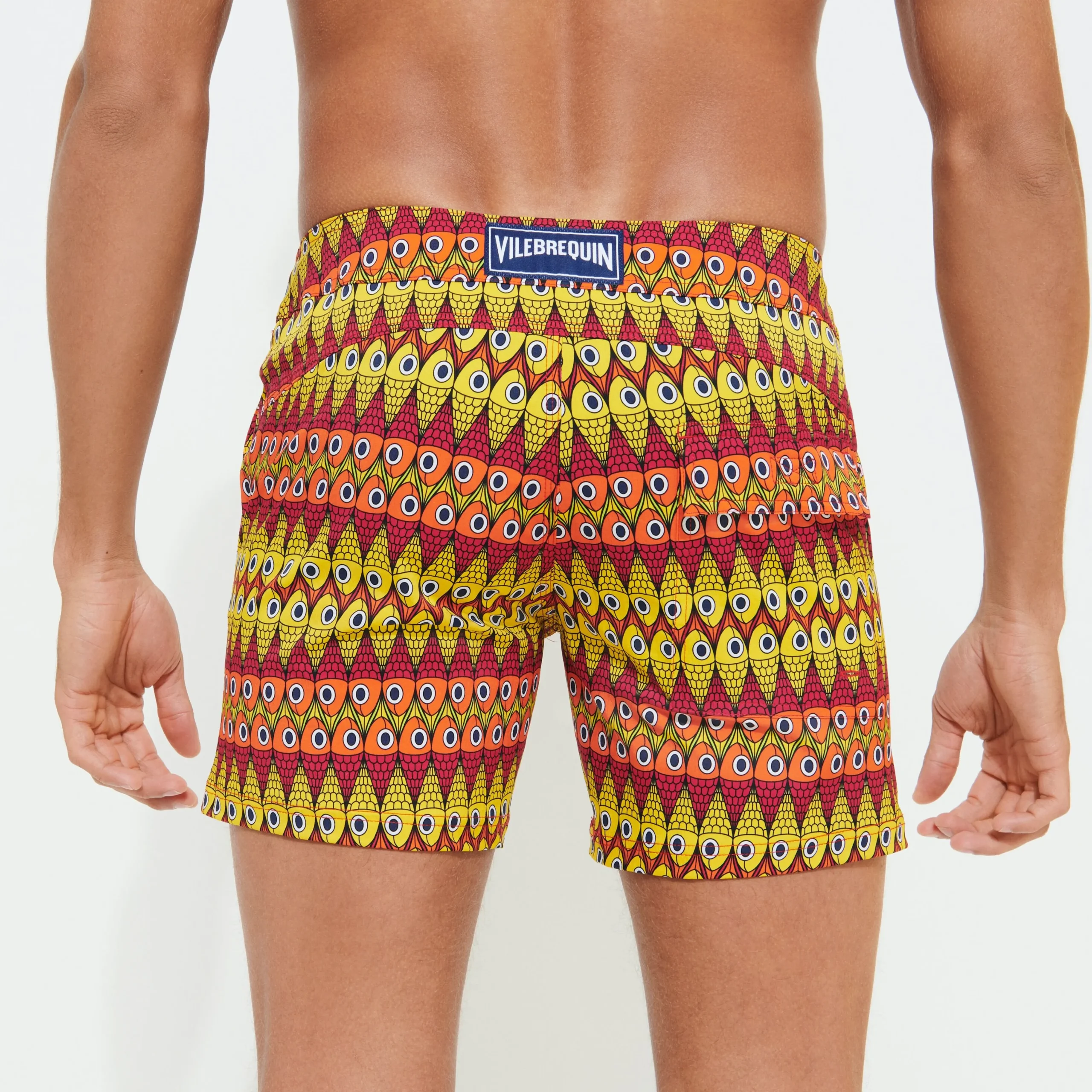 Vilebrequin Men Flat Belt Stretch Swim Trunks Fish On Line*Men The Flat Belt