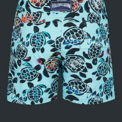 Vilebrequin Men Flat Belt Stretch Swim Trunks Screen Turtles*Men The Flat Belt
