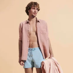 Vilebrequin Men Linen Bermuda Shorts Mineral Dye*Men Bermuda Shorts