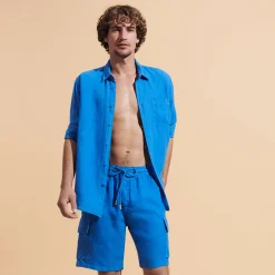 Vilebrequin Men Linen Bermuda Shorts Cargo Pockets*Men Bermuda Shorts