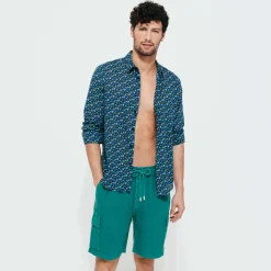 Vilebrequin Men Linen Bermuda Shorts Cargo Pockets*Men Pants