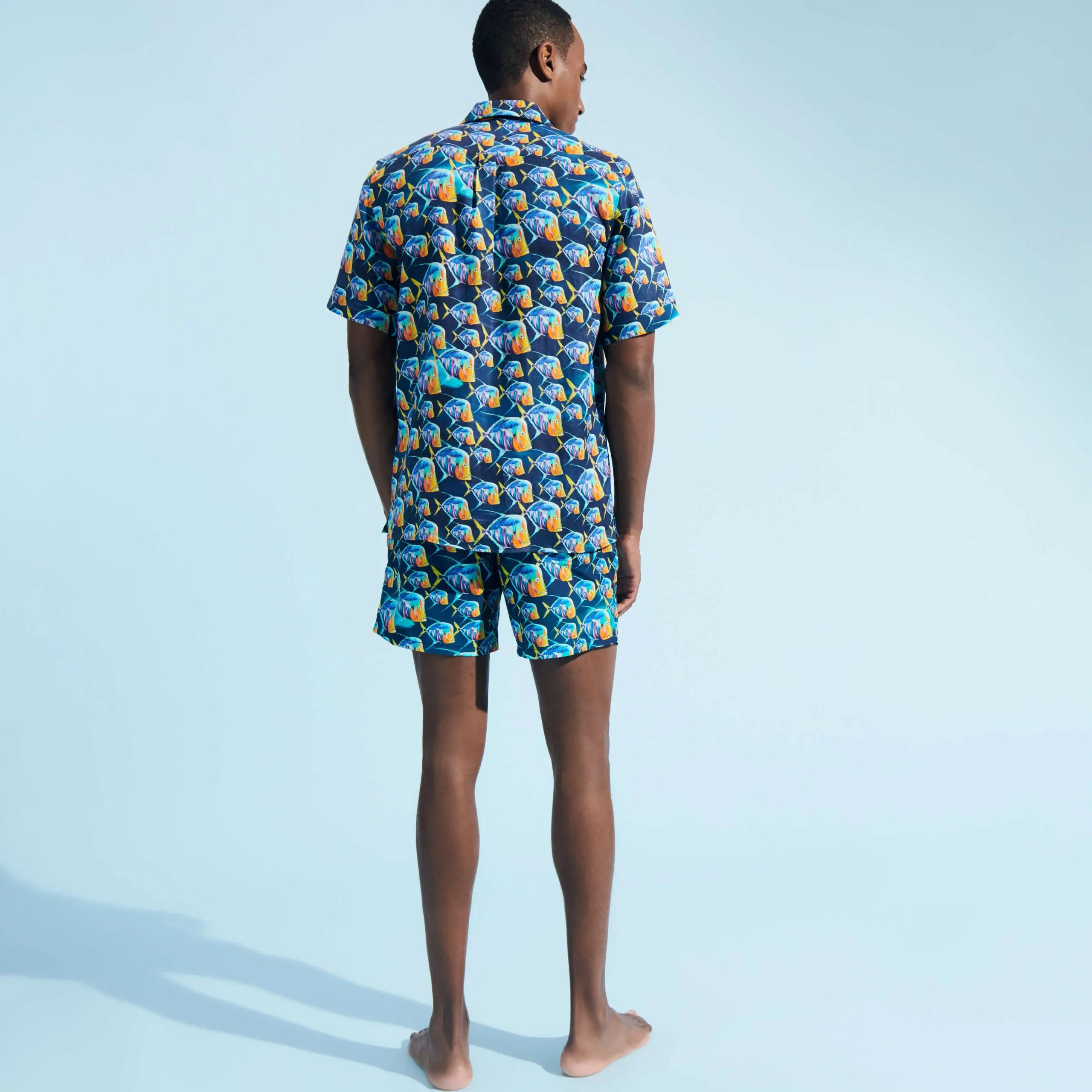 Vilebrequin Men Linen Bowling Shirt Piranhas*Men Shirts