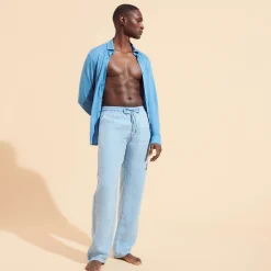 Vilebrequin Men Linen Pants Solid Mineral Dye*Men Pants