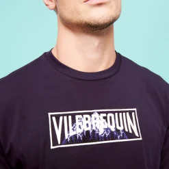 Vilebrequin Men Long Sleeves Cotton T-Shirt Embroidered Moutain Patch*Men T-Shirts