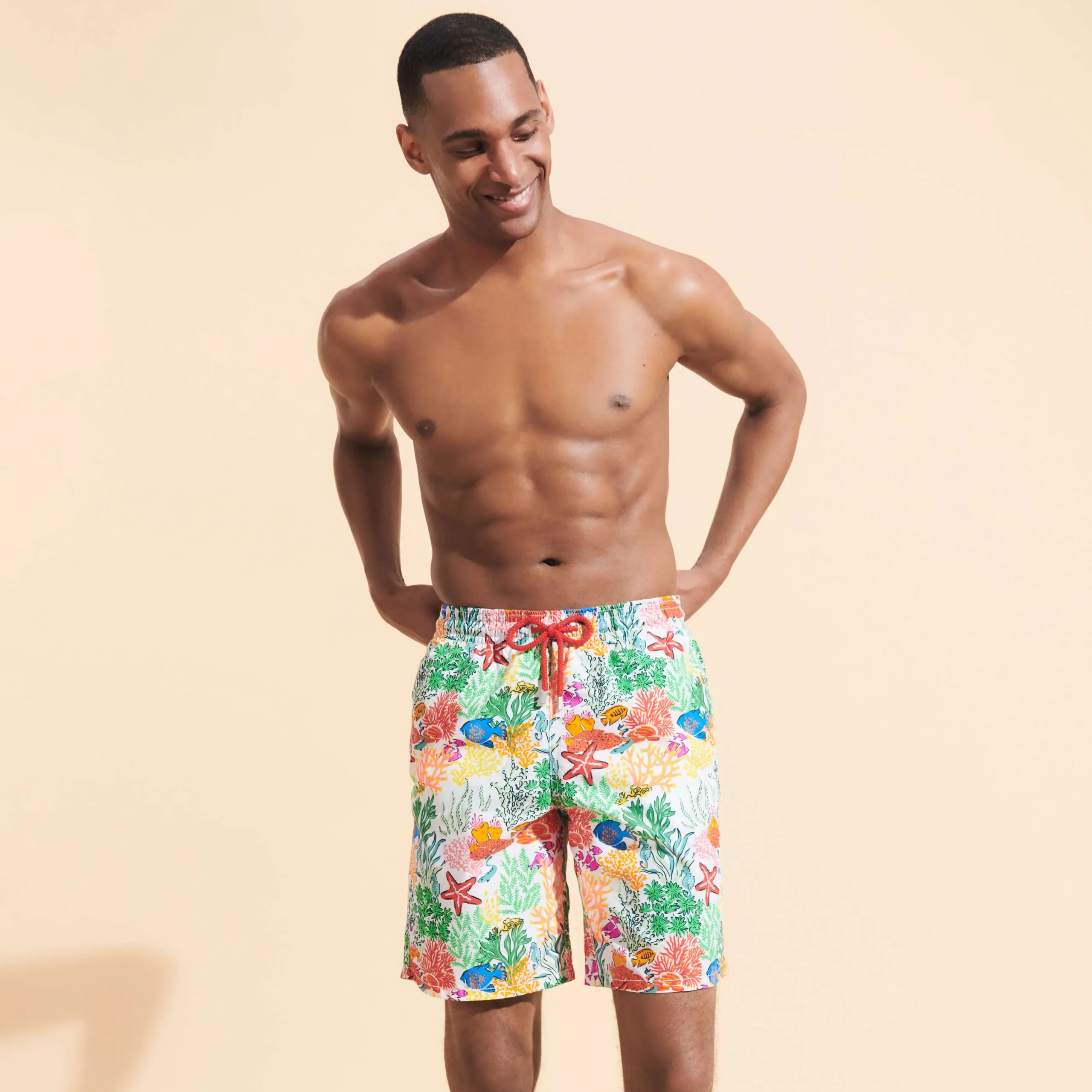 Vilebrequin Men Long Swim Trunks Fond Marins Multicolores*Men The Long