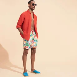 Vilebrequin Men Long Swim Trunks Fond Marins Multicolores*Men The Long
