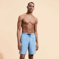 Vilebrequin Men Long Swim Trunks Micro Ronde Des Tortues Rainbow*Men The Long