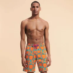 Vilebrequin Men Long Swim Trunks Poulpes Neon*Men The Long