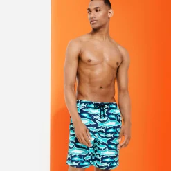Vilebrequin Men Long Swim Trunks Requins 3D*Men The Long