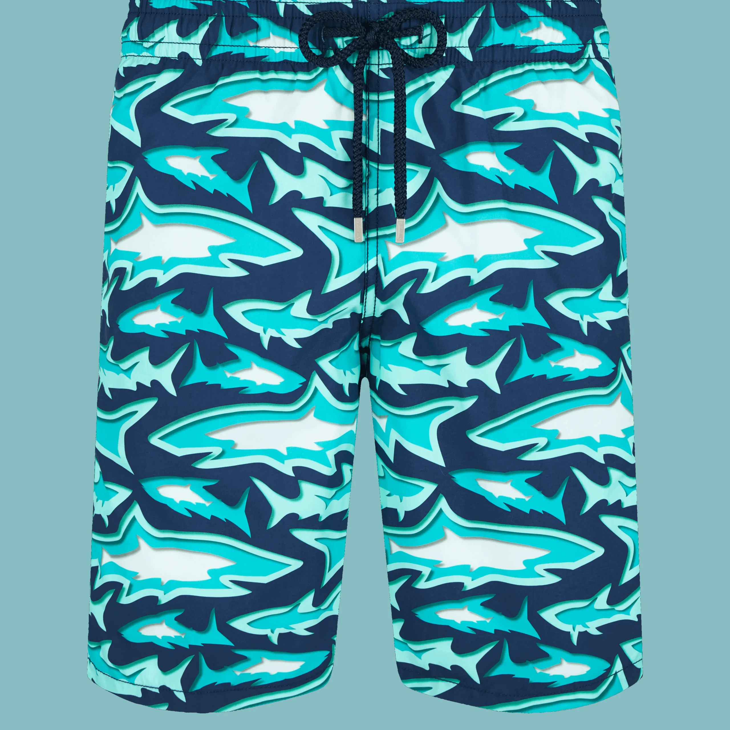 Vilebrequin Men Long Swim Trunks Requins 3D*Men The Long