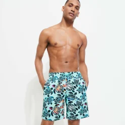 Vilebrequin Men Long Swim Trunks Screen Turtles*Men The Long