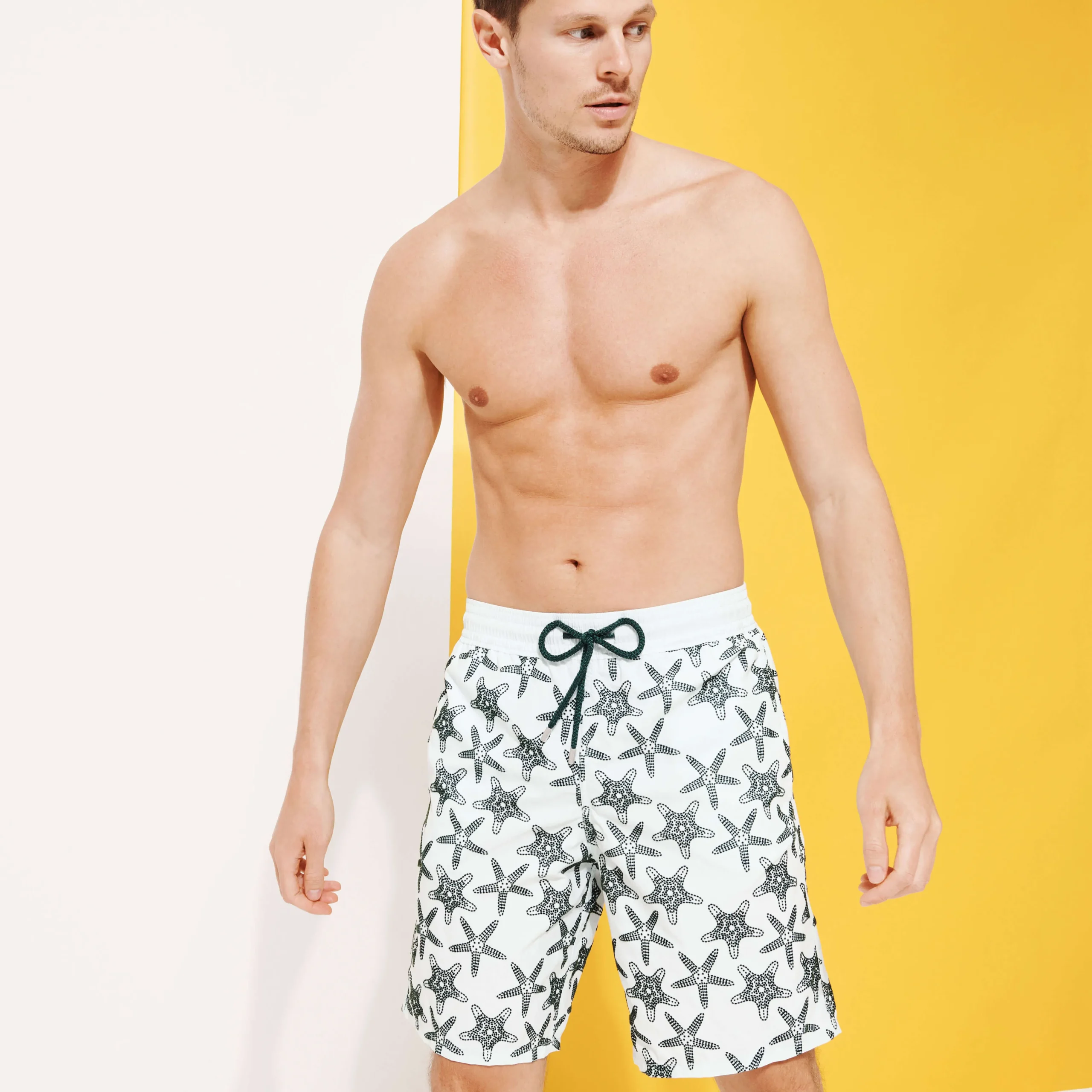 Vilebrequin Men Long Swim Trunks Starfish Dance Flocked*Men The Long