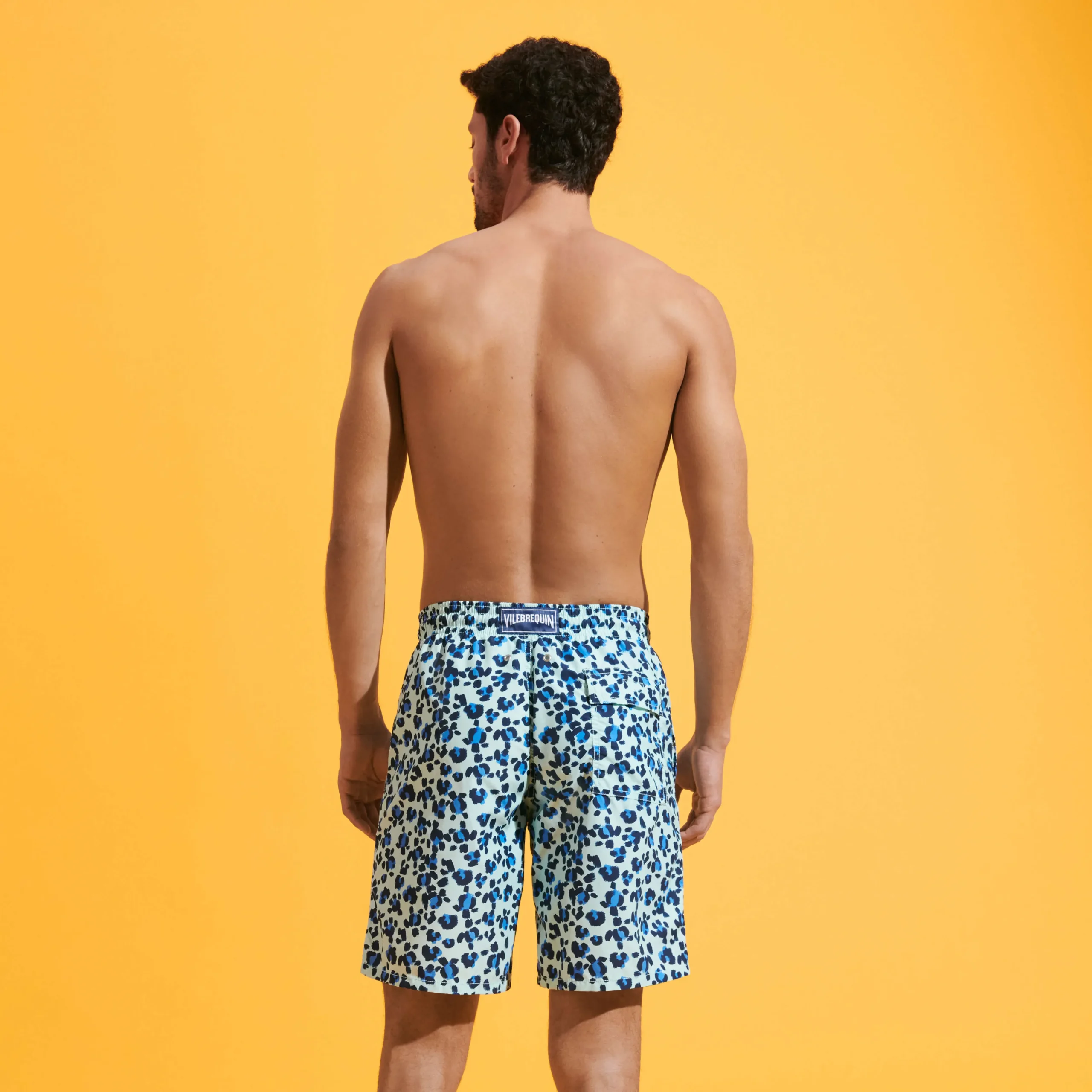 Vilebrequin Men Long Swim Trunks Turtles Leopard*Men The Long
