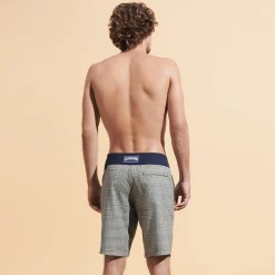 Vilebrequin Men Merinos Wool Long Swim Trunks Prince De Galles*Men The Long