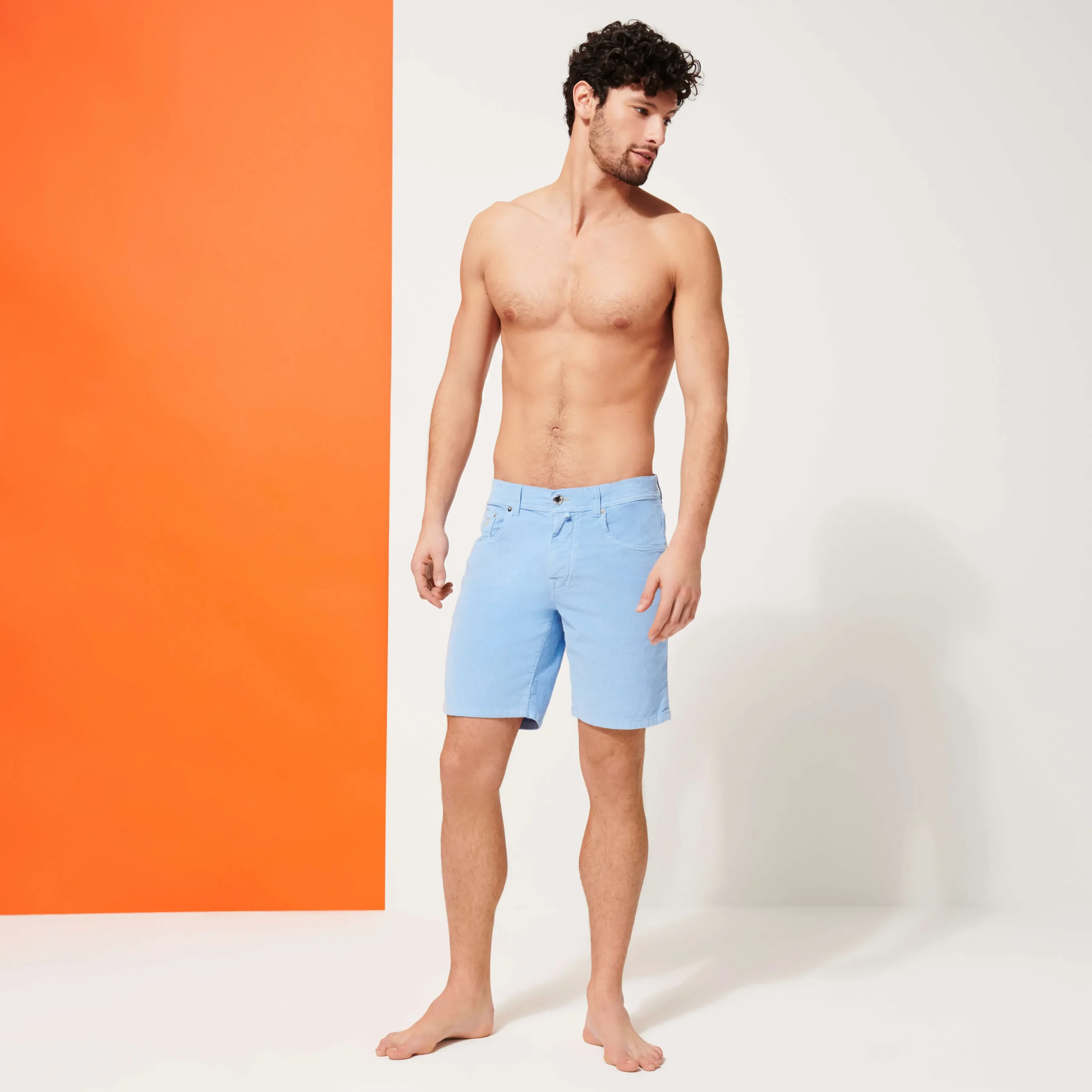 Vilebrequin Men 5-Pocket Corduroy 2000 Lines Bermuda Shorts*Men Bermuda Shorts