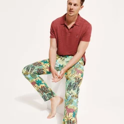 Vilebrequin Men Printed Linen Pants Jungle Rousseau*Men Pants