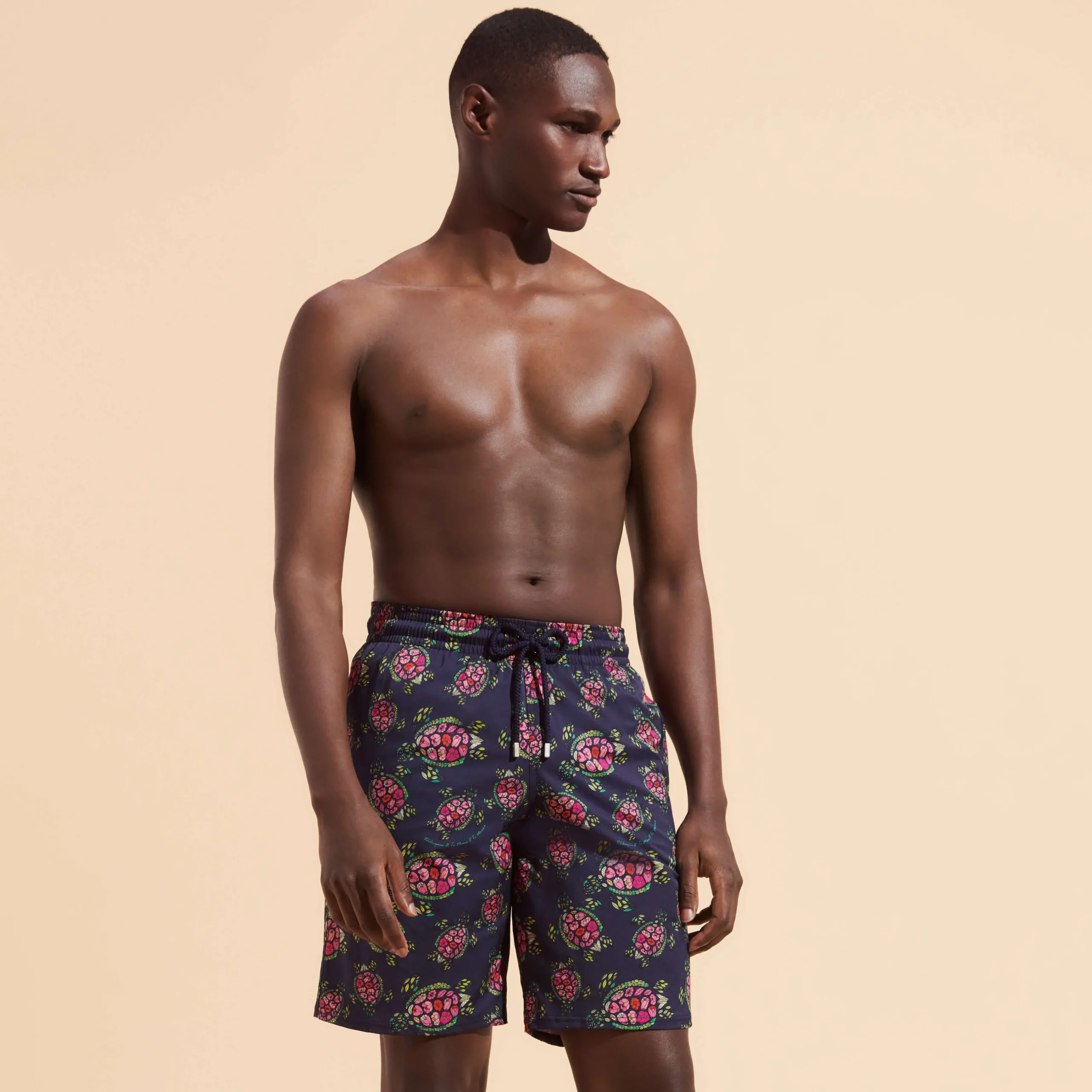 Vilebrequin Men Stretch Long Swim Trunks Provencal Turtles*Men The Long