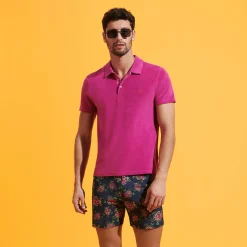 Vilebrequin Men Stretch Short Swim Trunks Flat Belt Provencal Turtles*Men The Flat Belt
